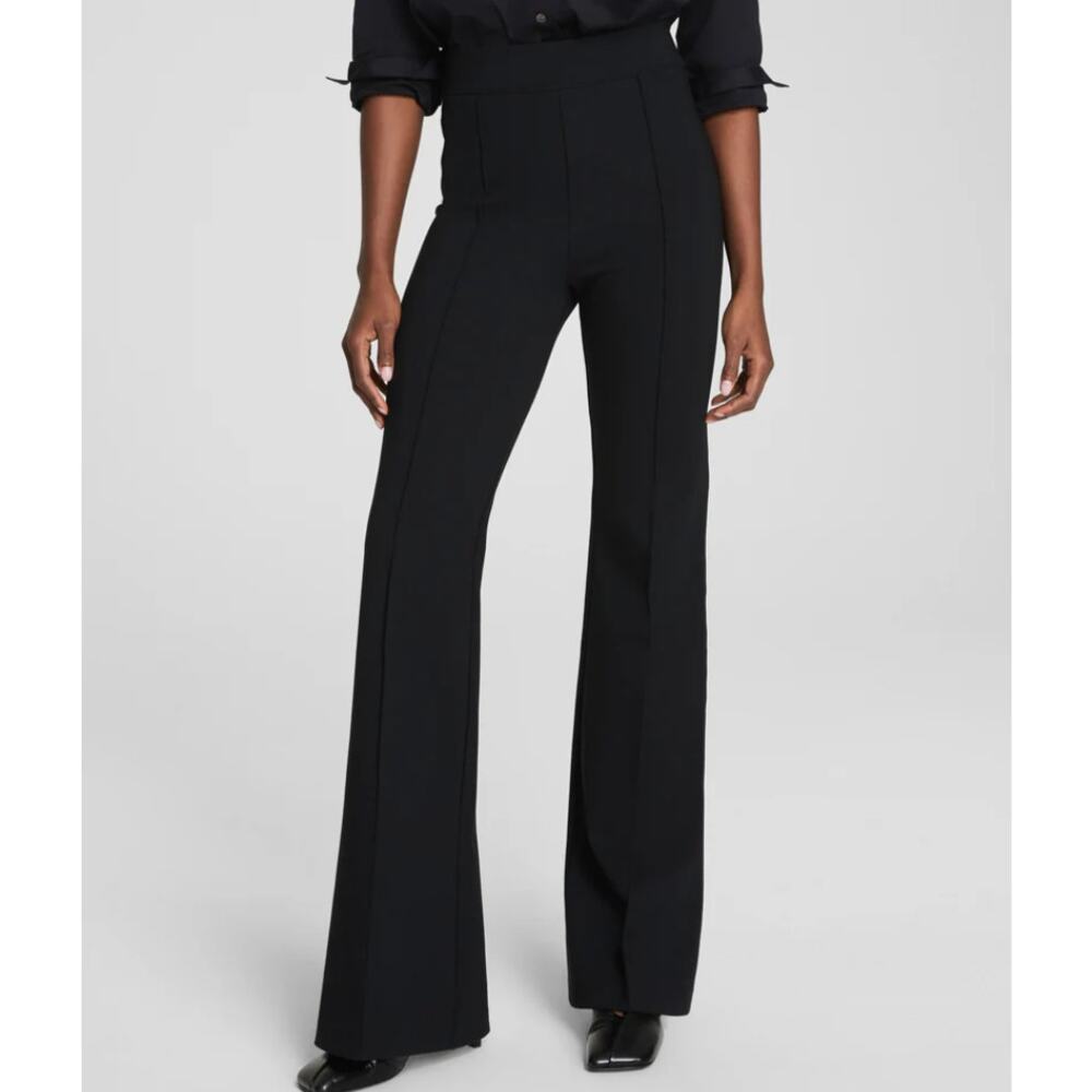 SPANX 20252T The Pant in Black Knit Ponte Hi-Rise Flare XL Tall NWT 20252T